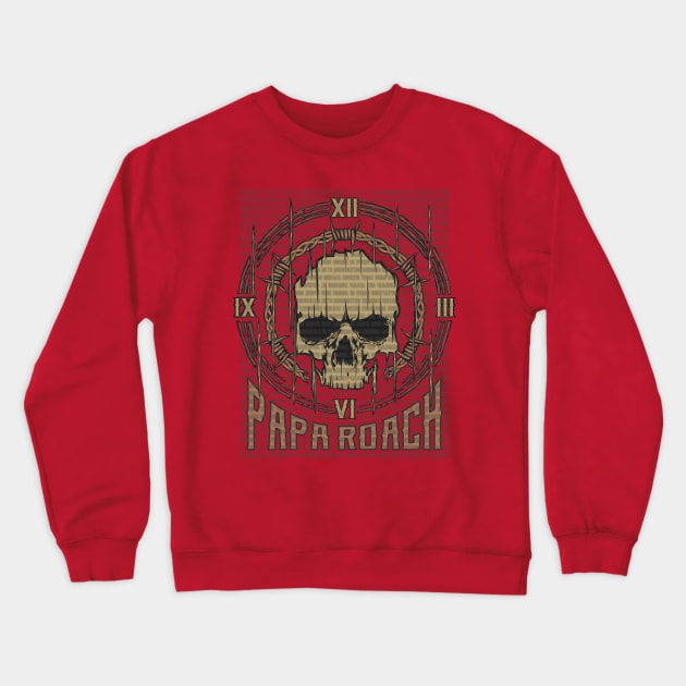 Papa Roach Vintage Skull Crewneck Sweatshirt by darksaturday